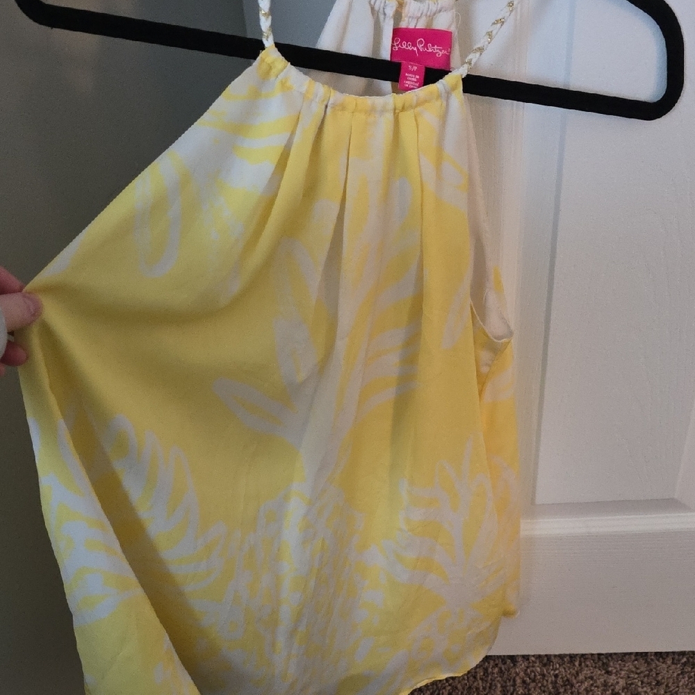 Lilly Pulitzer Yellow and White Top